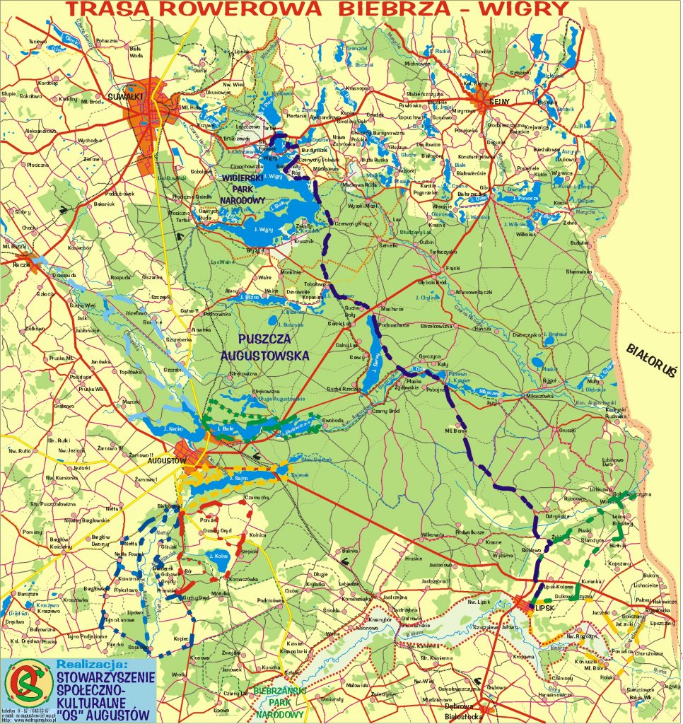 Mapka trasy Biebrza-Wigry